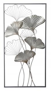 Obraz - DEKORÁCIA NA STENU STRIEBORNÉ LISTY 100x50cm OBRAZ